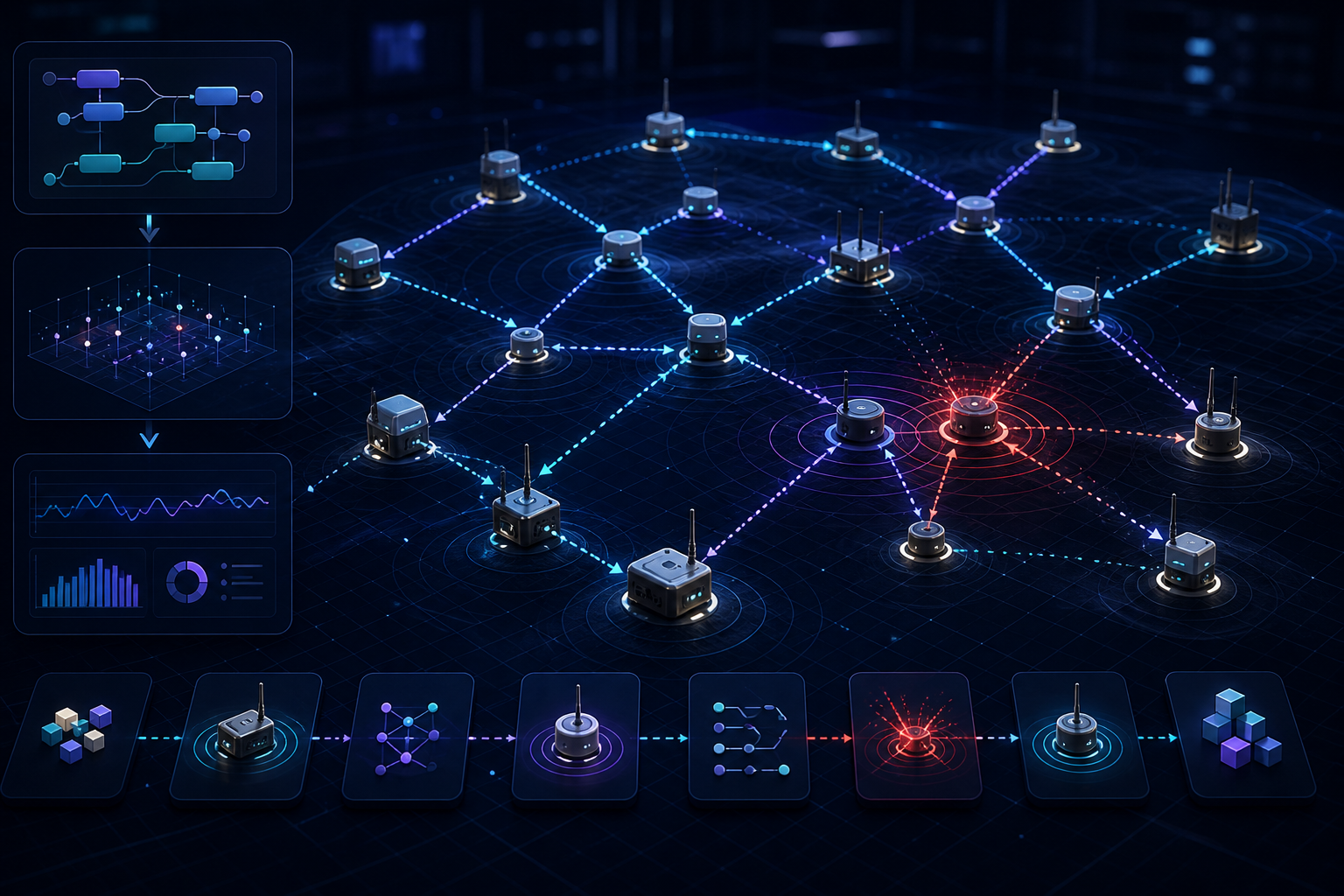 Ad-hoc wireless network and distributed algorithm experimentation environment